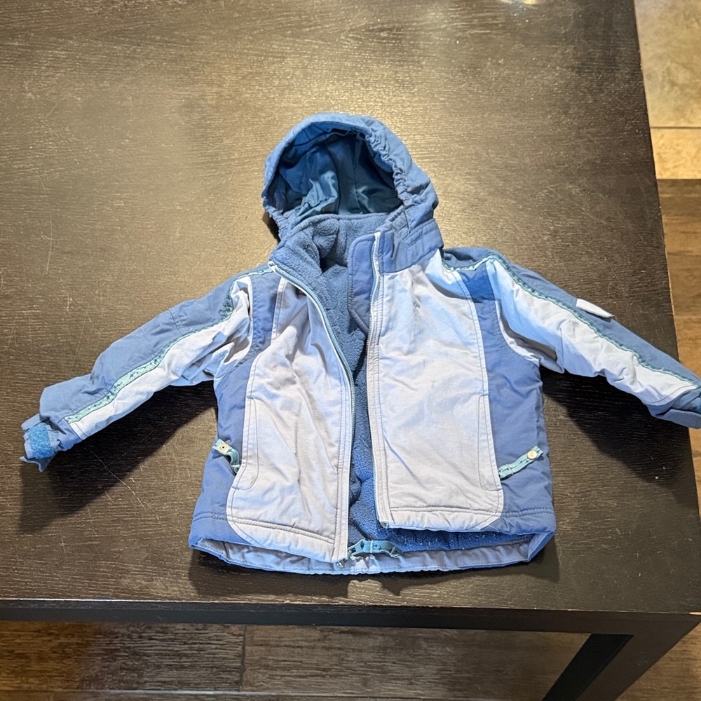REI Kids Blue and Light Gray Puffer Jacket